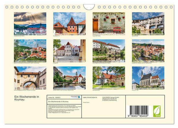 Produktbild: Ein Wochenende in Krumau (Wandkalender 2026 DIN A4 quer), CALVENDO Monatskalender