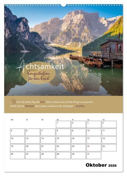 Produktbild: Zitate Wegbegleiter, mit Spr&uuml;chen durch das Jahr by VogtArt (hochwertiger Premium Wandkalender 2026 DIN A2 hoch), Kunstdruck in Hochglanz