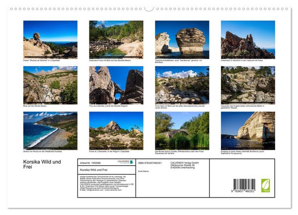 Produktbild: Korsika Wild und Frei (hochwertiger Premium Wandkalender 2026 DIN A2 quer), Kunstdruck in Hochglanz
