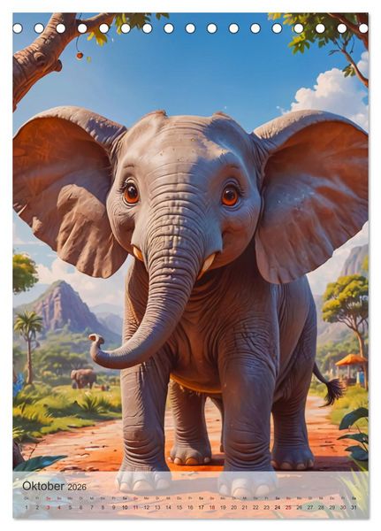 Produktbild: Wild und Knuffig &ndash; Knuddelsafari durch Afrika (Tischkalender 2026 DIN A5 hoch), CALVENDO Monatskalender