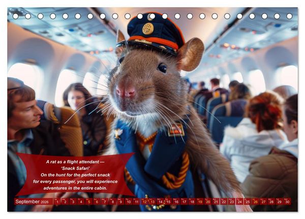 Produktbild: Funny animals as flight attendants (Desk Calendar 2026 DIN A5 landscape), CALVENDO 12 Month DeskCalendar