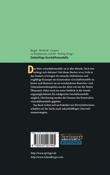 Produktbild: Zuk&uuml;nftige Gesch&auml;ftsmodelle