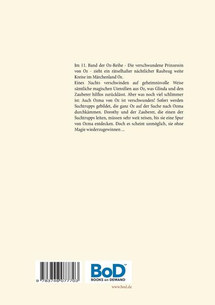 Produktbild: Die verschwundene Prinzessin von Oz - Die Oz-B&uuml;cher Band 11