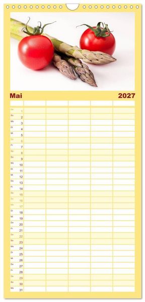 Produktbild: Familienplaner 2027 - Kulinarische Kompositionen mit 5 Spalten (Wandkalender, 21 x 45 cm) CALVENDO