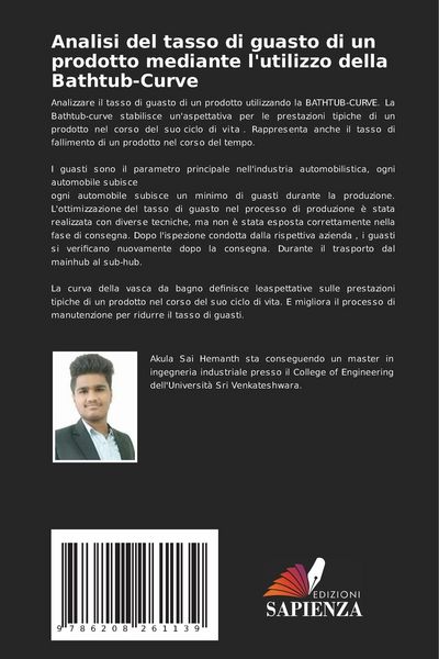 Produktbild: Analisi del tasso di guasto di un prodotto mediante l'utilizzo della Bathtub-Curve