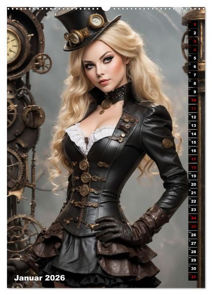 Produktbild: Steampunk Divas (hochwertiger Premium Wandkalender 2026 DIN A2 hoch), Kunstdruck in Hochglanz