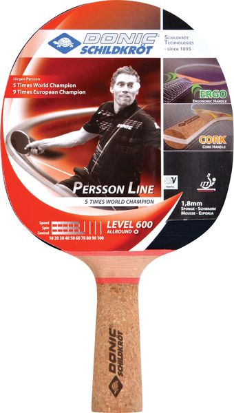 Tischtennis Schläger Persson 600 mit Kork Griff, one Size