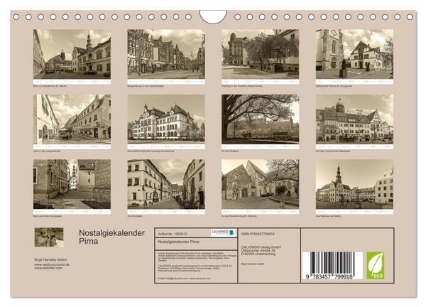 Produktbild: Nostalgiekalender Pirna (Wandkalender 2026 DIN A4 quer), CALVENDO Monatskalender