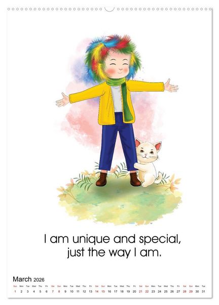 Produktbild: I am loved and valued (High Quality Premium Wall Calendar 2026 DIN A2 portrait),CALVENDO 12 Month Wall Calendar