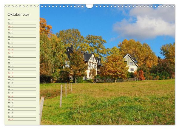Produktbild: L&auml;ndliche Idylle zwischen Erzgebirge und Muldental (Wandkalender 2026 DIN A3 quer), CALVENDO Monatskalender