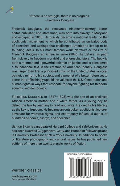 Produktbild: Narrative of the Life of Frederick Douglass, An American Slave (Warbler Classics Annotated Edition)