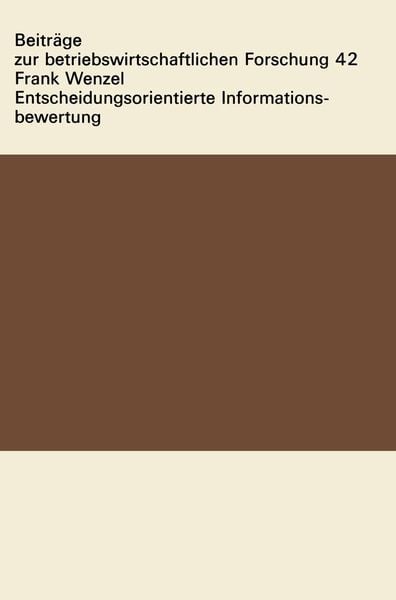 Produktbild: Entscheidungsorientierte Informationsbewertung
