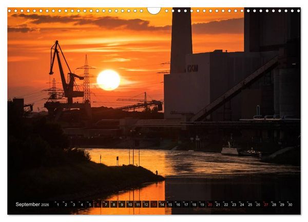 Produktbild: Mannheim 2026 - wenn es Nacht wird im Hafen (Wandkalender 2026 DIN A3 quer), CALVENDO Monatskalender