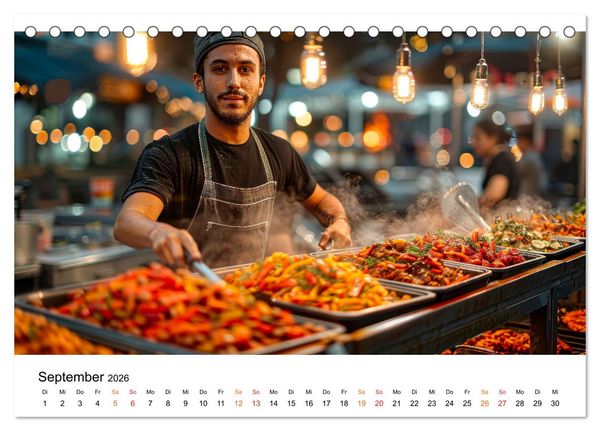 Produktbild: Street Food f&uuml;r Gourmets (Tischkalender 2026 DIN A5 quer), CALVENDO Monatskalender