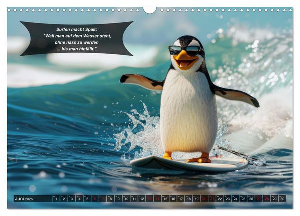 Produktbild: Der tierisch lustige Surfkalender (Wandkalender 2026 DIN A3 quer), CALVENDO Monatskalender