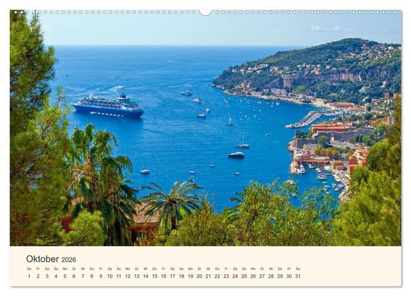 Produktbild: Wundersch&ouml;ne C&ocirc;te d'Azur (Wandkalender 2026 DIN A2 quer), CALVENDO Monatskalender