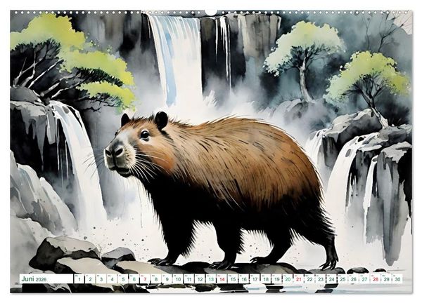 Produktbild: Das Capybara (Wandkalender 2026 DIN A2 quer), CALVENDO Monatskalender