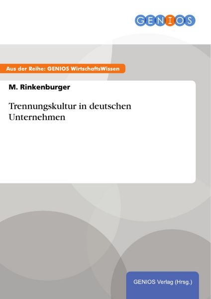 Produktbild: Trennungskultur in deutschen Unternehmen