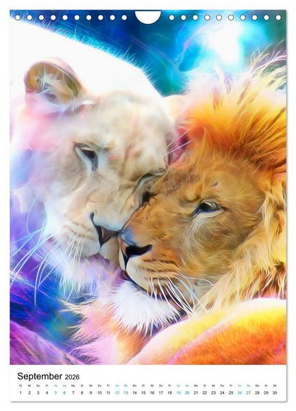 Produktbild: Raubkatzen - Artwork (Wandkalender 2026 DIN A4 hoch), CALVENDO Monatskalender
