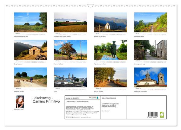 Produktbild: Jakobsweg - Camino Primitivo (Wandkalender 2026 DIN A2 quer), CALVENDO Monatskalender