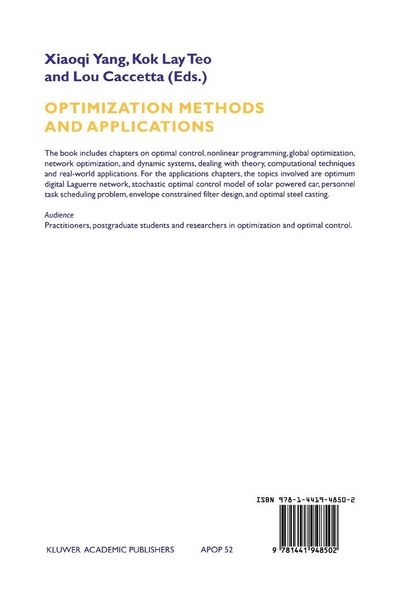 Produktbild: Optimization Methods and Applications