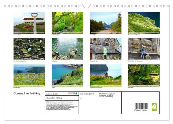 Produktbild: Cornwall im Fr&uuml;hling (Wandkalender 2026 DIN A3 quer), CALVENDO Monatskalender