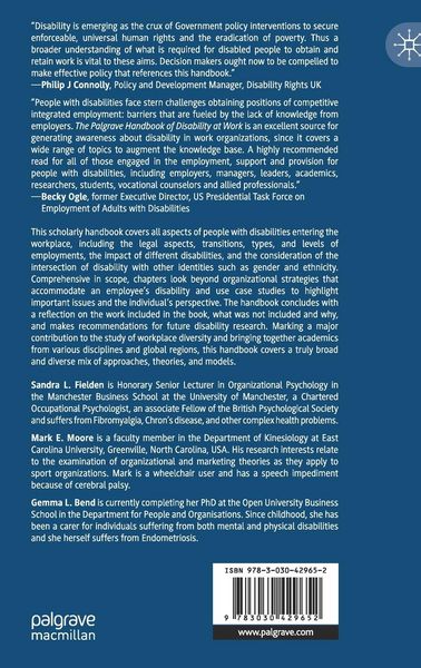 Produktbild: The Palgrave Handbook of Disability at Work