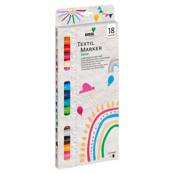 Produktbild: KREUL Textil Marker medium Junior 18er Set