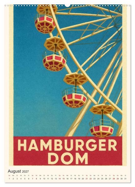 Produktbild: City Poster Hamburg - Stilisierte Impressionen der Hansestadt (Wandkalender 2027 DIN A2 hoch), CALVENDO Monatskalender