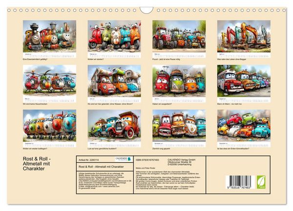 Produktbild: Rost & Roll - Altmetall mit Charakter (Wandkalender 2027 DIN A3 quer), CALVENDO Monatskalender