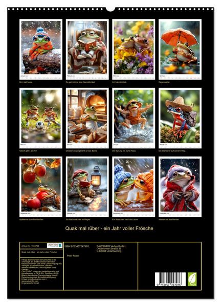 Produktbild: Quak mal r&uuml;ber - ein Jahr voller Fr&ouml;sche (hochwertiger Premium Wandkalender 2026 DIN A2 hoch), Kunstdruck in Hochglanz