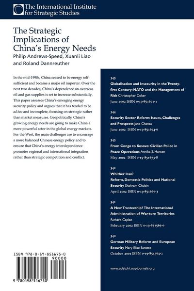Produktbild: The Strategic Implications of China's Energy Needs