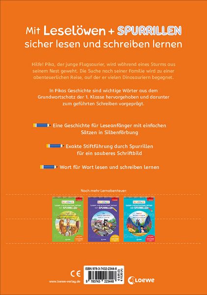 Produktbild: Lesel&ouml;wen - Lesen und schreiben lernen mit Spurrillen - Abenteuer im Land der Dinos