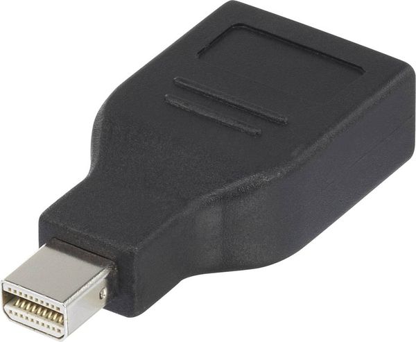 Renkforce RF-4174572 DisplayPort Adapter [1x Mini-DisplayPort Stecker - 1x DisplayPort Buchse] Schwarz vergoldete Steckk