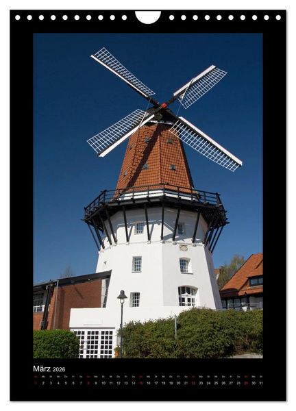Produktbild: Windm&uuml;hlen in Deutschland (Wandkalender 2026 DIN A4 hoch), CALVENDO Monatskalender
