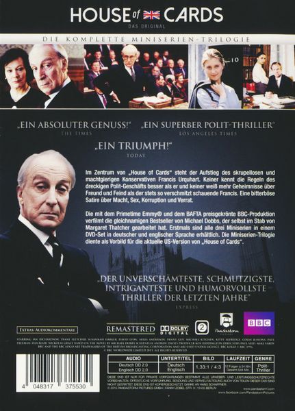 Produktbild: House of Cards - Die komplette Mini-Serien Trilogy [3 DVDs]