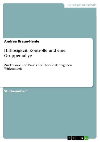 Produktbild: Hilflosigkeit, Kontrolle und eine Gruppenrallye