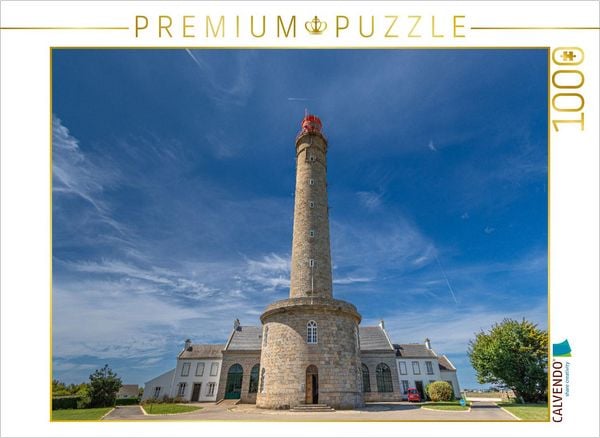 CALVENDO Puzzle Ein Leuchtturm vor einem blauen Himmel mit einer feinen Wolkenzeichnung | 1000 Teile Lege-Größe 64x48cm Foto-Puzzle für glückliche Stu