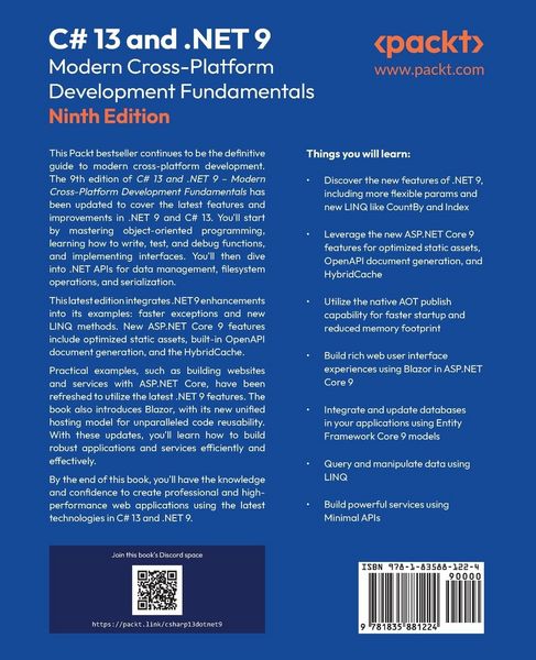 Produktbild: C# 13 and .NET 9 - Modern Cross-Platform Development Fundamentals - Ninth Edition