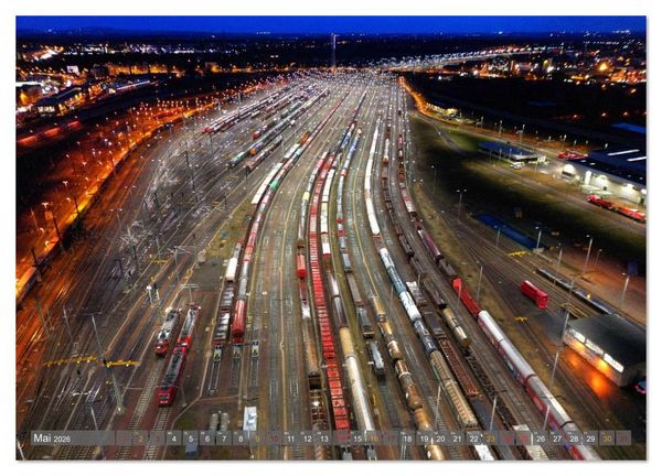 Produktbild: HALLE AN DER SAALE NACHTFLUG (Wandkalender 2026 DIN A2 quer), CALVENDO Monatskalender