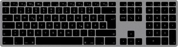 Matias FK418DCB-DE Wireless USB-C Aluminum Keyboard for Mac Kabellos Tastatur Deutsch, QWERTZ, Mac Space Grau