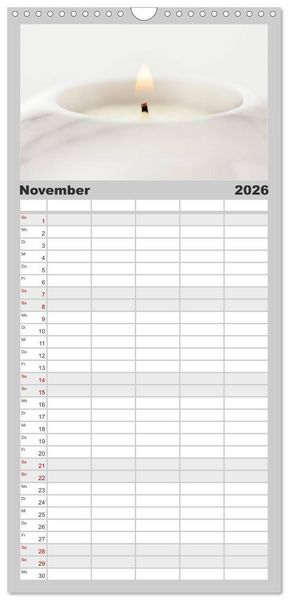 Produktbild: Familienplaner 2026 - my.LIFESTYLE - Leben in Wei&szlig; mit 5 Spalten (Wandkalender, 21 x 45 cm) CALVENDO