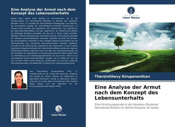 Eine Analyse der Armut nach dem Konzept des Lebensunterhalts, Taschenbuch von Tharsinithevy Kirupananthan, Verlag Unser Wissen, 9786207605392