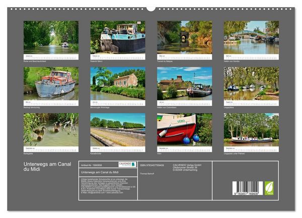 Produktbild: Unterwegs am Canal du Midi (hochwertiger Premium Wandkalender 2026 DIN A2 quer), Kunstdruck in Hochglanz