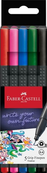 Produktbild: Faber-Castell Fineliner Grip Finepen basic 5er Set