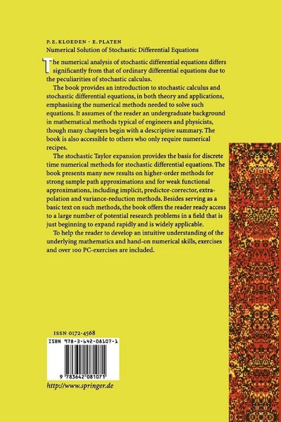 Produktbild: Numerical Solution of Stochastic Differential Equations