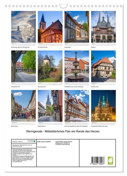 Produktbild: Wernigerode - Mittelalterliches Flair am Rande des Harzes (Wandkalender 2027 DIN A3 hoch), CALVENDO Monatskalender