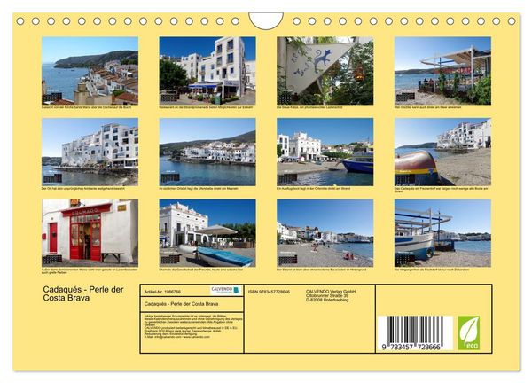 Produktbild: Cadaqu&eacute;s - Perle der Costa Brava (Wandkalender 2026 DIN A4 quer), CALVENDO Monatskalender