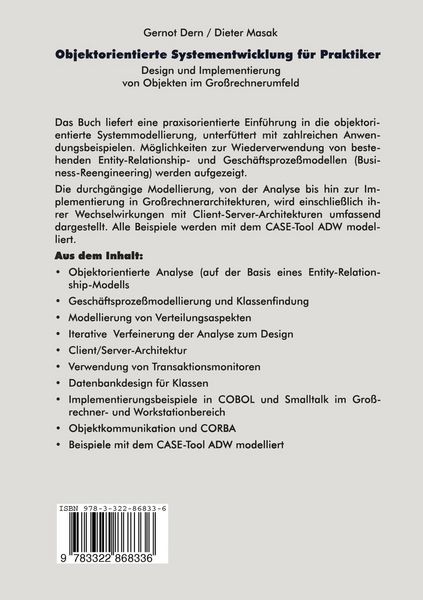 Produktbild: Objektorientierte Systementwicklung f&uuml;r Praktiker