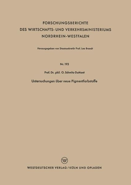 Produktbild: Untersuchungen &uuml;ber neue Pigmentfarbstoffe